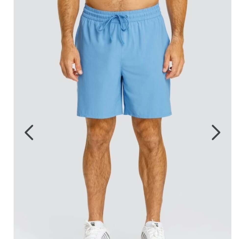Tail Spin It Mens Sz Large Aaron Shorts Blue Stretch run tennis beach NWT . DW
